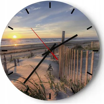 Hodiny Velké nástěnné hodiny na zeď 40x40 Slunce Výhled Skleněné hodiny Tiché