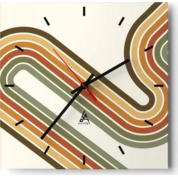 Hodiny Velké nástěnné hodiny 40x40 Abstrakce Skleněné tiché hodiny