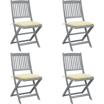 OMAXI Skládací zahradní židle s poduškami 4 ks masivní akáciové dřevo 285046