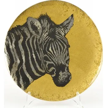 Talíř Dekorativní talíř 3932A skleněný - zebra