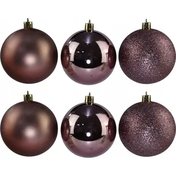 Vánoční dekorace Vánoční Baňky pudrová růžová nerozbitné komplet 8 cm 6 ks