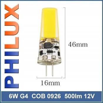 Žárovka LED žárovka G4 12V AC/DC 6W COB 500lm teplá bílá