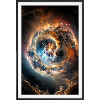 Obraz Obraz plakát v černém rámu do obýváku 61x91 vesmír plakáty na zeď