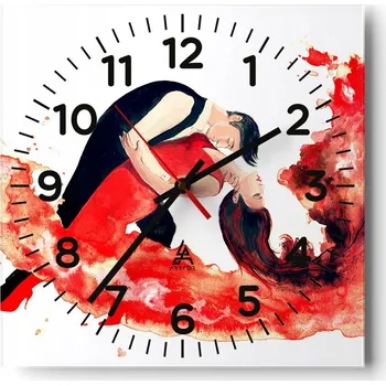Hodiny Nástěnné hodiny do obýváku 40x40 Tanec Tiché skleněné hodiny