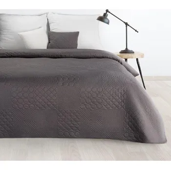 Přehoz na lůžko Šedý přehoz na postel BONI5 s geometrickým vzorem 170x210 cm