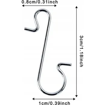 Věšák DMHK1 Malý věšák na vánoční ozdoby (baňky). Háčky z z nerezové oceli, 10 kusů