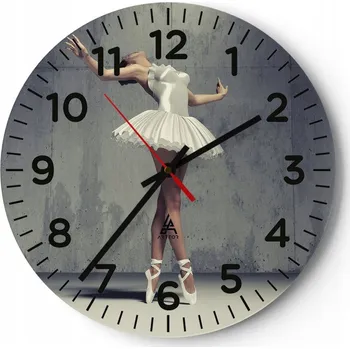 Hodiny Kuchyňské nástěnné hodiny 30x30 Baletka Moderní skleněné hodiny do obýváku Tiché