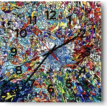 Hodiny Nástěnné hodiny do obýváku 40x40 Abstrakce Tiché hodiny Skleněné hodiny Bez hlučnosti