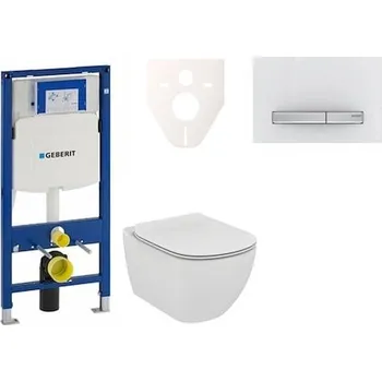 Cenově zvýhodněný závěsný WC set Geberit do lehkých stěn / předstěnová montáž+ WC Ideal Standard Tesi 111.300.00.5NF8