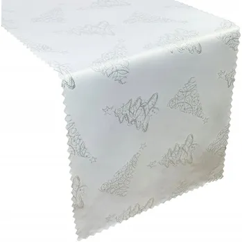 Prostěradlo Běhoun bílý, stříbrný 180 x 40 cm