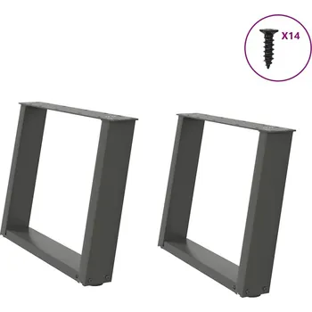 Barový stolek OMAXI Nohy konferenčního stolku ve tvaru U 2 ks antracitové 70 x (42-43) cm ocelové 314345