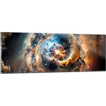 Obraz Obraz na skle do obýváku ložnice 90x30 vesmír obrazy na zeď sklo