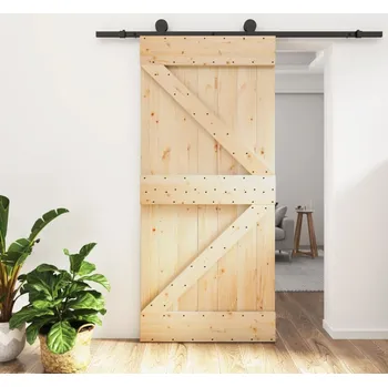 Interiérové dveře OMAXI Posuvné dveře s kováním 95 x 210 cm masivní borové dřevo 081154