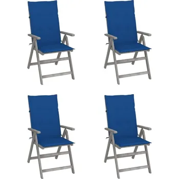 OMAXI Zahradní polohovací židle s poduškami 4 ks masivní akácie 296363