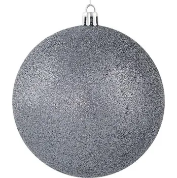 Vánoční dekorace Šedá plastová vánoční koule 8 cm - sada 4 ks