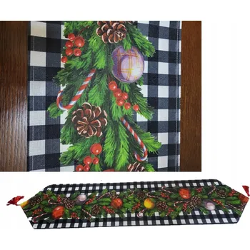 Vánoční dekorace VÁNOČNÍ BĚHOUN NA STŮL S TŘÁSNĚMI 30x150 cm