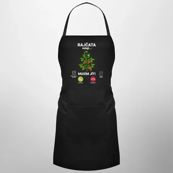 Žertovný předmět Rajčata volají, musím jít - zástěra s potiskem