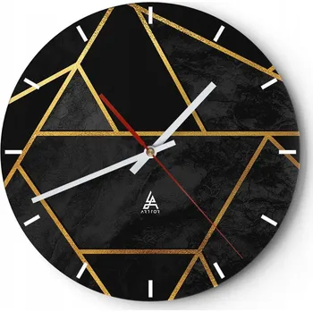 Hodiny Velké nástěnné hodiny 40x40 Abstrakce Skleněné hodiny Kulatý Tiché