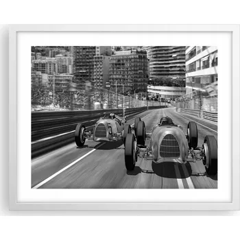 Obraz Obraz plakát na zeď v bílém rámu 50x40 – motorismus, foto do obýváku