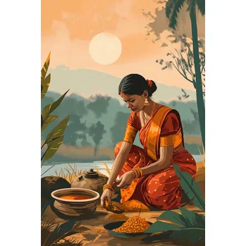 Plakát Plakát Každodennost ve Zlatých Odstínech bez rámu 61 x 91,5 cm