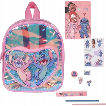 Dětský batoh Školní batoh jednokomorový Lilo a Stich Disney růžový