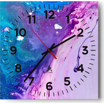 Hodiny Kuchyňské nástěnné hodiny 30x30 Abstrakce Skleněné hodiny do obýváku Moderní Tiché