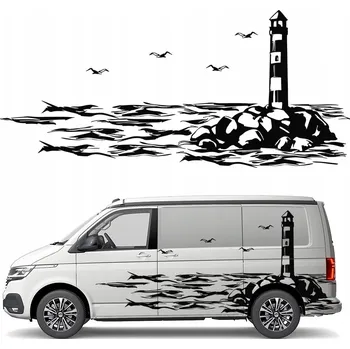 samolepka SAMOLEPKA na obytný vůz MAJÁK RACEK MOŘE 43x97