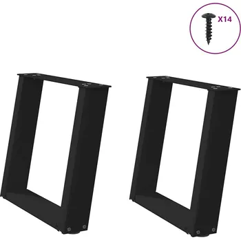 Konferenční stolek OMAXI Nohy konferenčního stolku ve tvaru U, 2 ks, černé, 50 x (42-43) cm, ocel 314246