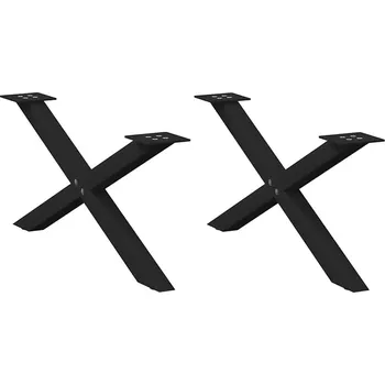 Stolová podnož OMAXI Nohy konferenčního stolku ve tvaru X, 2 ks, černé, 70 x (30-31) cm, ocel 315441