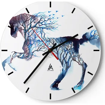 Hodiny Nástěnné hodiny do kuchyně 30x30 Abstrakce Skleněné hodiny do obýváku Tiché