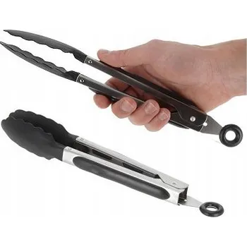 Příslušenství pro gril KUCHYŇSKÉ GRILOVACÍ KLEŠTĚ NEREZOVÁ OCEL pro servírování pokrmů z grilu, 27 cm