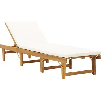 Zahradní lehátko OMAXI Skládací lehátko s polštářem masivní akáciové dřevo 732350