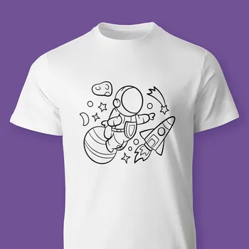 Kosmonaut Omalovánkové dětské tričko Velikost: 134 cm / 8 let