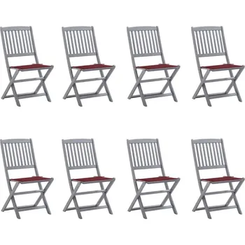 OMAXI Skládací zahradní židle s poduškami 8 ks masivní akácie 508916