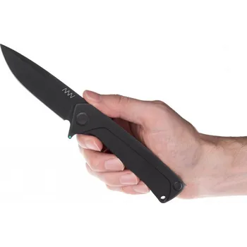kapesní nůž ANV Z100BB Čepel: Čená DLC, Rukojeť / pojistka: G10 Černá / Liner Lock, Zubaté ostří: NE