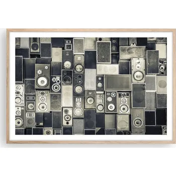 Obraz Obraz plakát v rámu světlý dub do obýváku 91x61 abstrakce foto na zeď