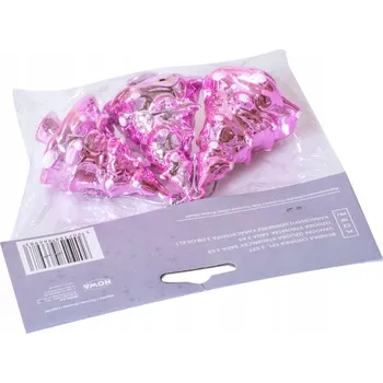 Vánoční dekorace Vánoční Baňky - růžové vánoční stromky - 7 cm - vánoční dekorace - 3 kusy