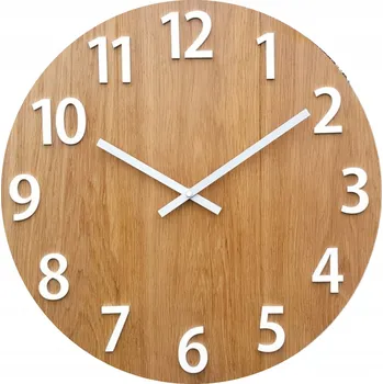 Hodiny Dřevěné dubové akrylové nástěnné hodiny Amadeusz Wood 4 9 Cm Kulatý