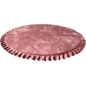 Hrací deka Podložka MONIO na hraní VELVET pudrově růžová kulatá 105x105
