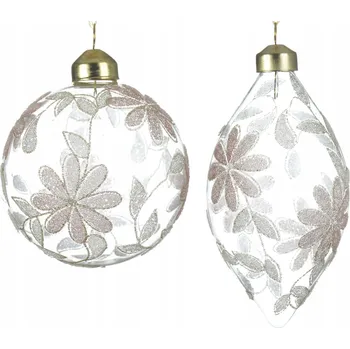 Vánoční dekorace Vánoční Koule průhledná ozdoba květina na vánoční stromeček sklo