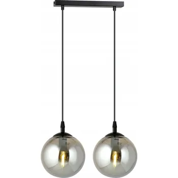 Závěsné svítidlo COSMO 2 černé grafit průhledný skleněné stínidlo, loft styl