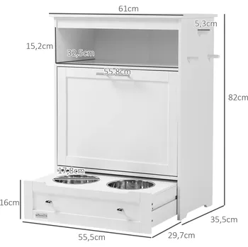 Miska pro psa Krmná stanice pro domácí mazlíčky úložná skříňka