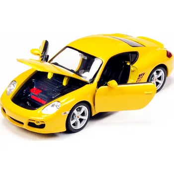 autíčko PORSCHE CAYMAN S MODEL MODEL WELLY 1:24 ŽLUTÝ