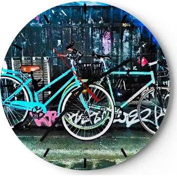 Hodiny Velké nástěnné hodiny 40x40 Kolo Skleněné hodiny Kulatý Tiché