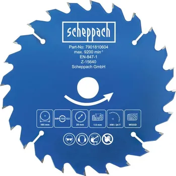 Řezný kotouč Scheppach Řezný kotouč pr. 165/20, 24 zubů