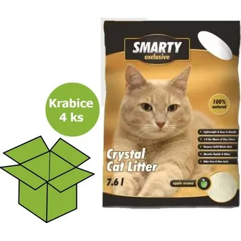 Podestýlka pro kočku SMARTY exclusive silikátové stelivo 7,6 l (4 ks) SLEVA 15 %