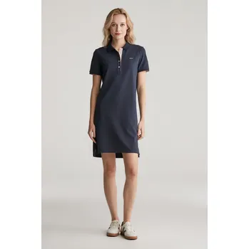 Dámské šaty ŠATY GANT CONTRAST COLLAR PIQUE POLO DRESS EVENING BLUE