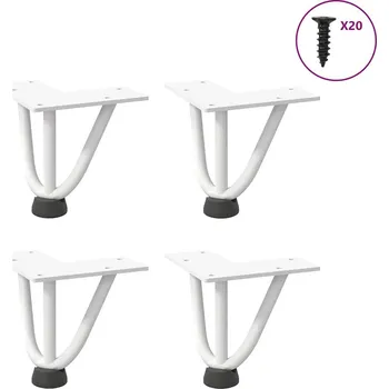 Stolová podnož OMAXI Nohy na konferenční stolek ve tvaru vlásenky 4 ks bílé 10 cm masivní ocel 955945