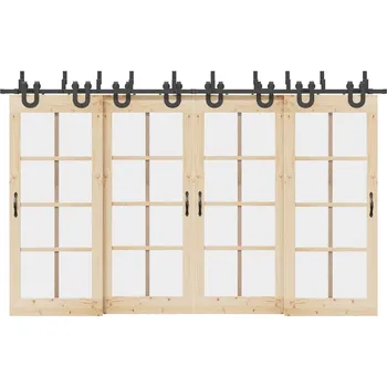 Nábytkové kování OMAXI Sada příslušenství pro posuvné dveře 366 cm ocelová černá 857546