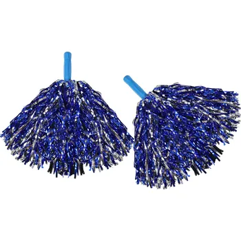 Karnevalový doplněk Mávátko pom pom modro-stříbrná